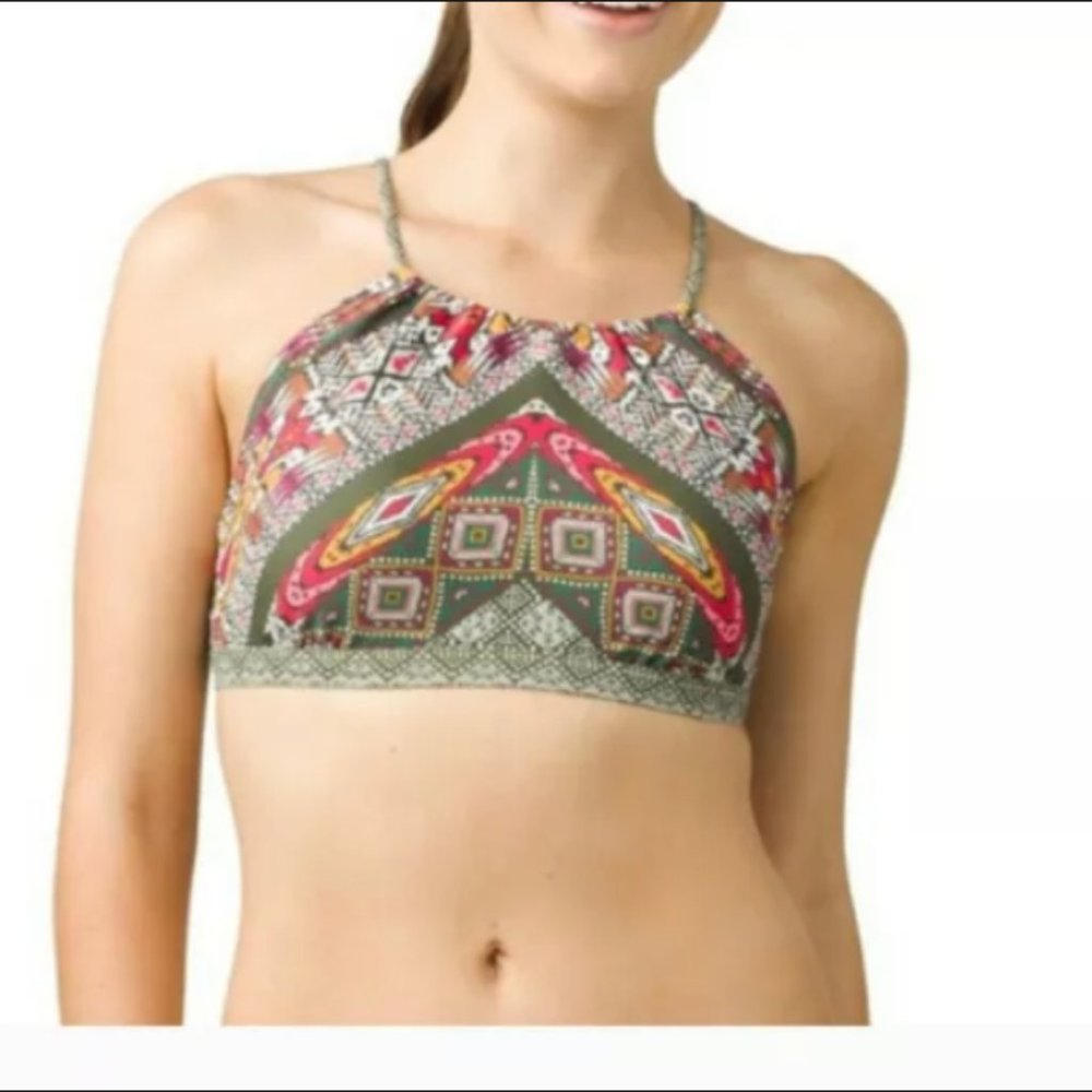 Prana Brina Halter High Neck Bikini Top L